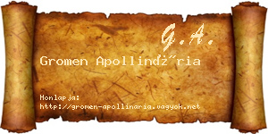 Gromen Apollinária névjegykártya